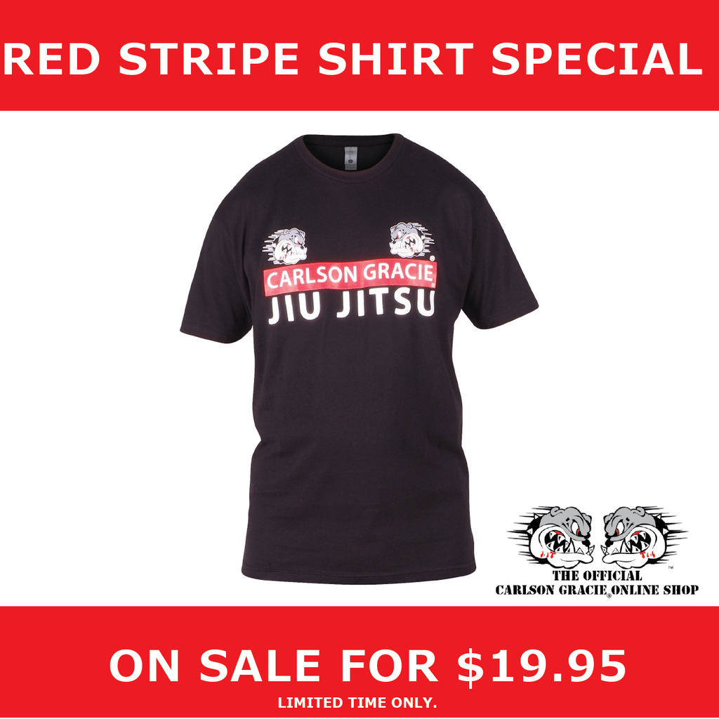 Special on our Official Carlson Gracie Red Stripe T-Shirt